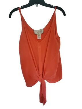 Rory Beca Coral-Orange Tie Front Camisole